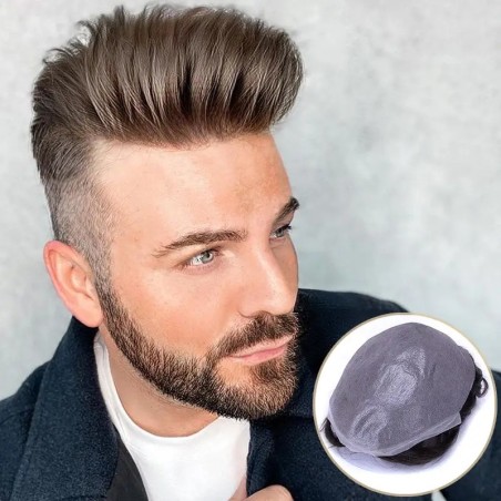 Upgrade Mirage Toupee for Men | Ultra-Thin Skin Base, V-Loop & Split K