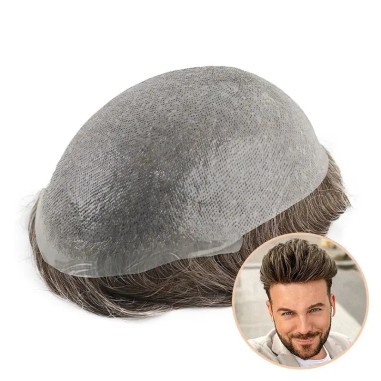 3-Piece Single-knotted Mirage | Toupee for Men | 0.06-0.08mm Full Super Thin Skin Base | Thicker Hair and More Durable 3-Piece Single-knotted Mirage | Toupee for Men | 0.06-0.08mm Full Super Thin Skin Base | Thicker Hair and More Durable
