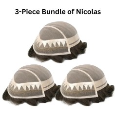 3-Piece Nicolas | Durable and Breathable Mono Base | 7’’x9’’ & 8’’x10’’ options | High Quality Hair