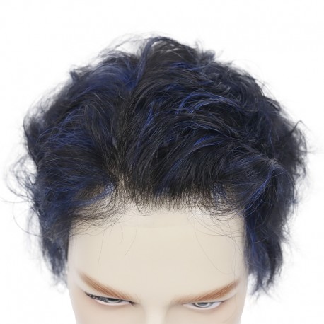 Zayn Blue Highlighted Hair System