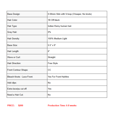 Custom Hair System Custom Hair System
