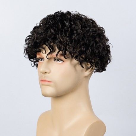 Adam Men Curly Hair Toupee 20mm Rod Size Curl | High End Hair Look