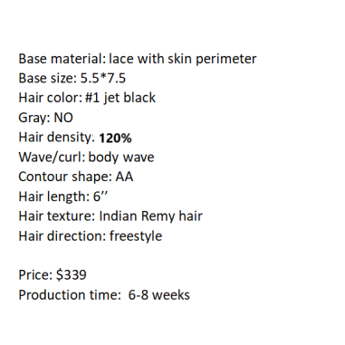 Custom Made Hair System Custom Made Hair System