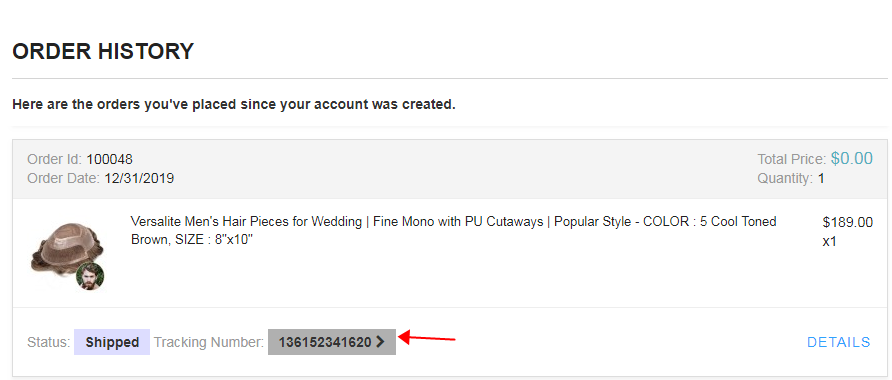 lavivid order history