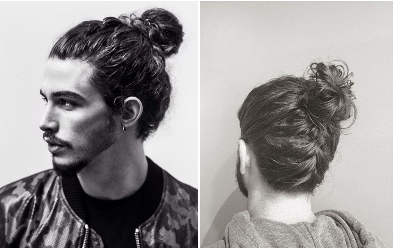 man bun hair